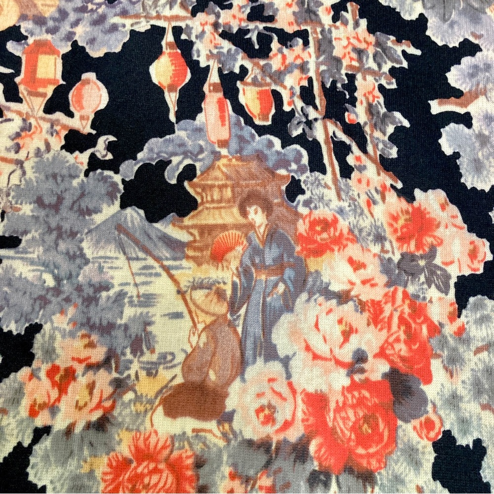 Zara Mock Neck Asian Print Dress - Size S - Picture 8 of 10